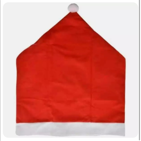 2 Chair Seat Cover Santa Claus Hat Red Pom Pom Christmas Xmas Party Decor NEW - Picture 8 of 10